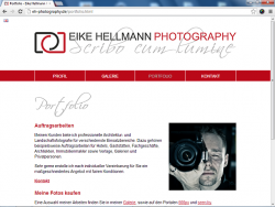 Screenshot: Projekt Eike Hellmann Photography
